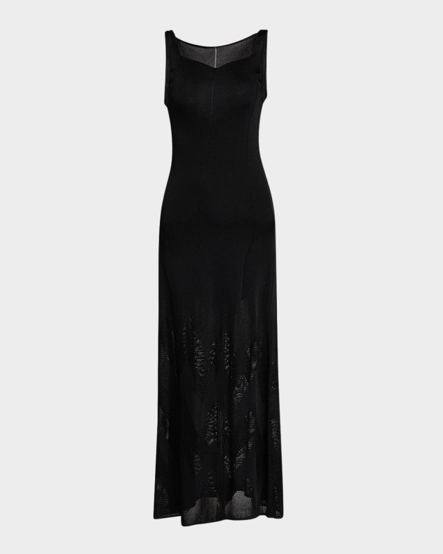 Emeraude Sleeveless Chevron Knit Midi Dress